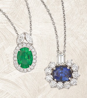 two diamond necklaces